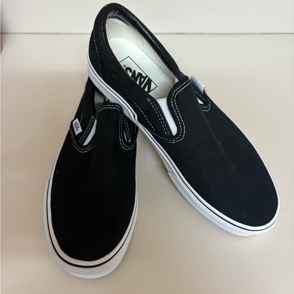 Vans Men's Black Canvas Slip-On Shoes